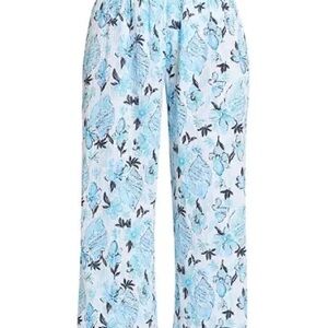 Lilly Pulitzer Pale Blue Floral Wide-Leg Swim Coverup Pants